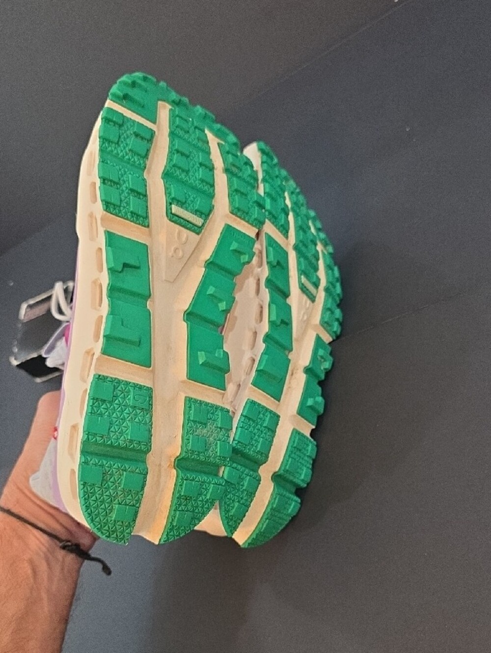 On Running CloudUltra Women's Trail Shoes in Pink with Green Size 8 - Picture 10 of 10